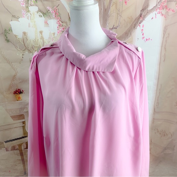 NEW Eloquii Collared Shoulder Button Blouse - Picture 3 of 11